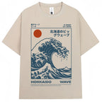 CAMISETA OVERSIZE UNISEX CON ESTAMPADO JAPONÉS HOKKAIDO VINTAGE