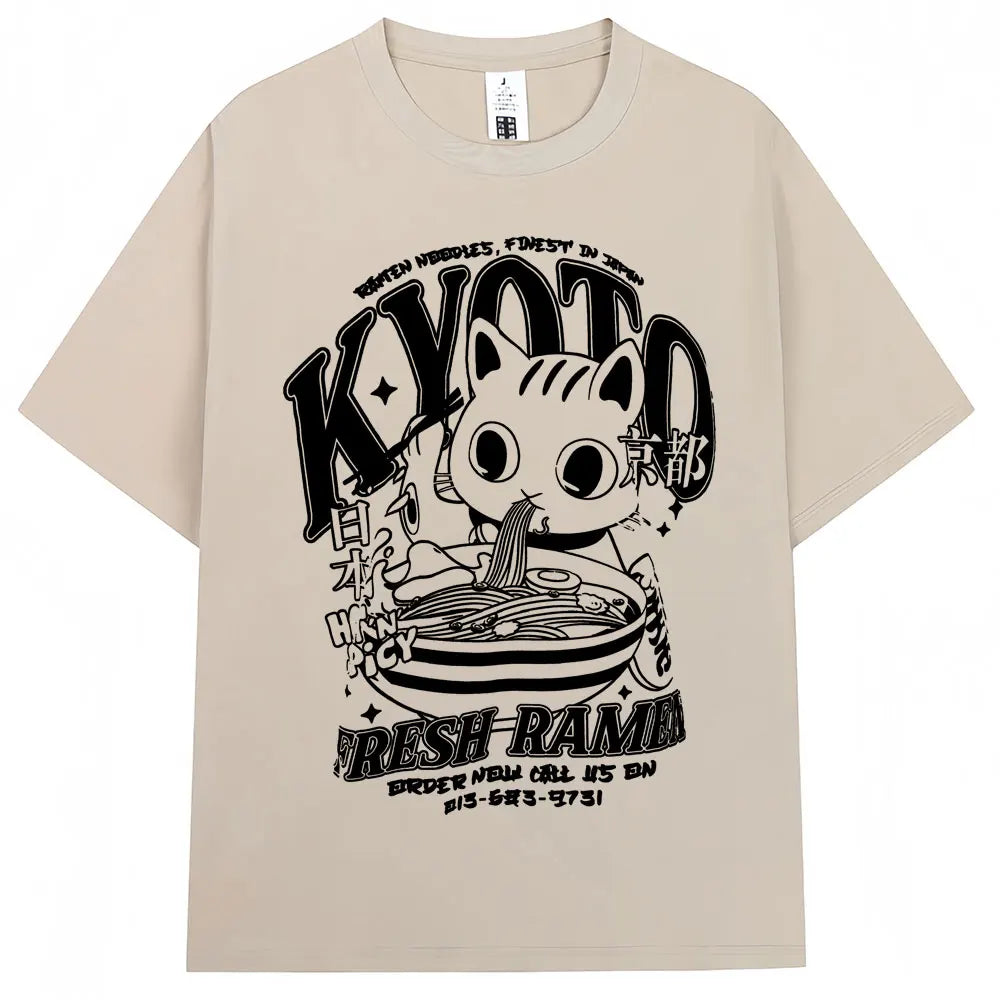 CAMISETA OVERSIZE UNISEX CON ESTAMPADO JAPONÉS HOKKAIDO VINTAGE