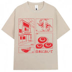 CAMISETA OVERSIZE UNISEX CON ESTAMPADO JAPONÉS HOKKAIDO VINTAGE