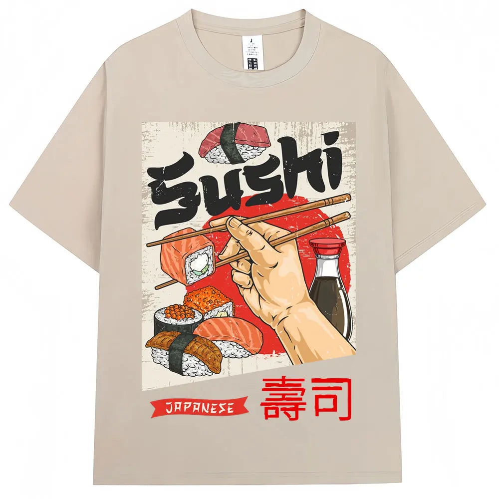CAMISETA OVERSIZE UNISEX CON ESTAMPADO JAPONÉS HOKKAIDO VINTAGE