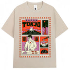CAMISETA OVERSIZE UNISEX CON ESTAMPADO JAPONÉS HOKKAIDO VINTAGE