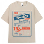 CAMISETA OVERSIZE UNISEX CON ESTAMPADO JAPONÉS HOKKAIDO VINTAGE