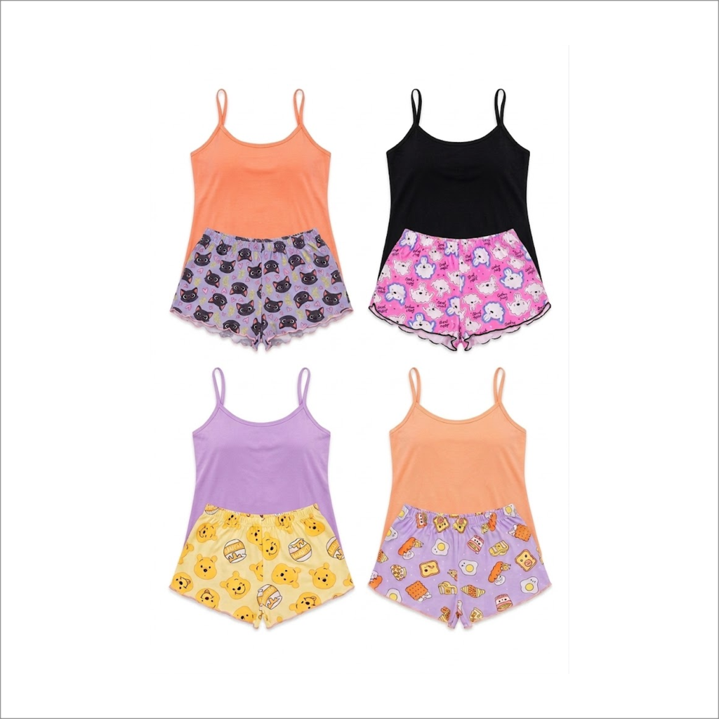 PIJAMA DE PIEL DE DURAZNO (SHORT + BLUSA)