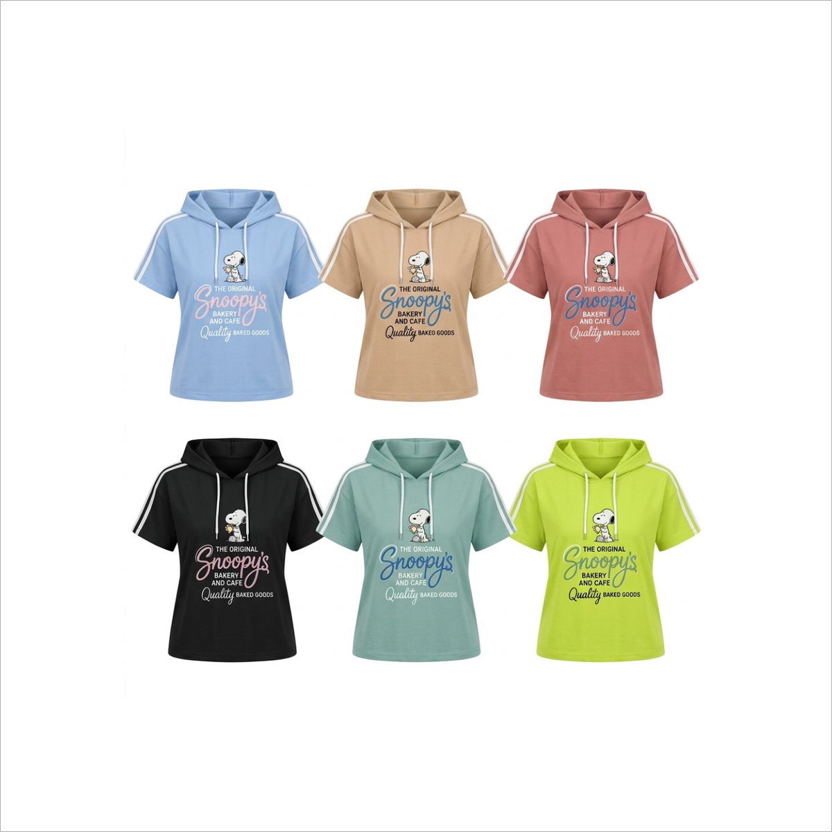 CAMISETA TIPO HOODIE MANGA CORTA DE SNOOPY