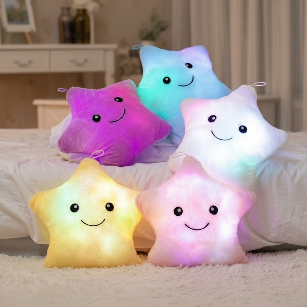 Cojines estrella kawaii luminosos